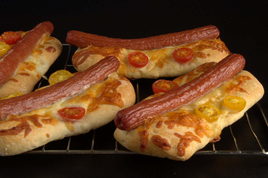 Pizzetas de hot dogs