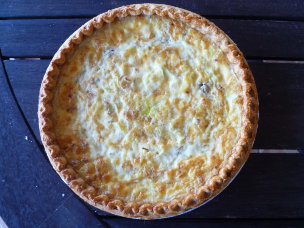 Quiche de puerro con bacon de pavo y gorgonzola